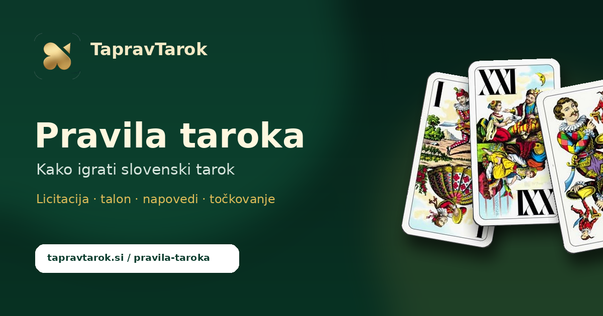 Pravila slovenskega taroka — licitacija, talon, napovedi in točkovanje